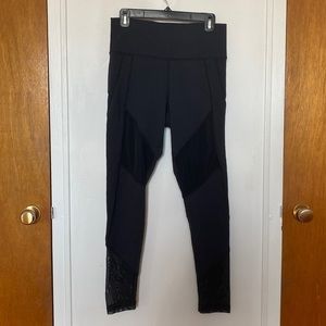 TNA black leggings with mesh *like new*